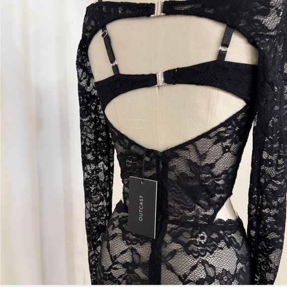 Elegant Black Lace Women Dress - Picture 6 of 7